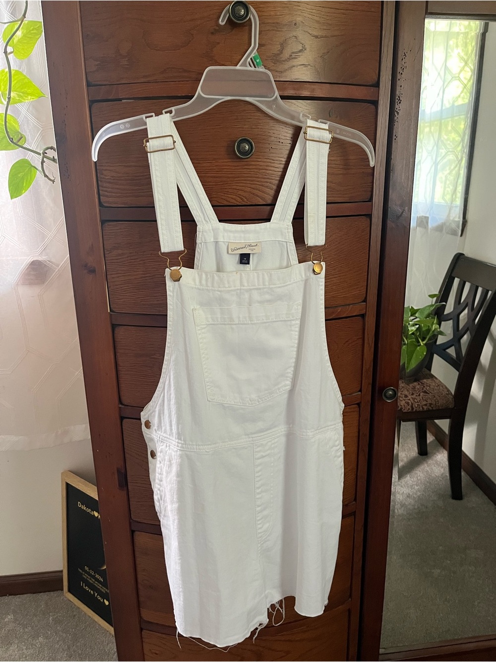 Universal Thread White Denim Overalls